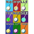 thumbnail image 1 of Nashville, Tennessee, Banjo Pop Art (12x18 Wall Art Poster, Room Decor), 1 of 3