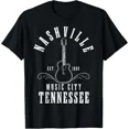 thumbnail image 1 of Nashville Tennessee Country Music City Guitar Vintage T-Shirt Unisex S-5XL Hot Trending Shirt, Vintage Birthday Gift, 1 of 3