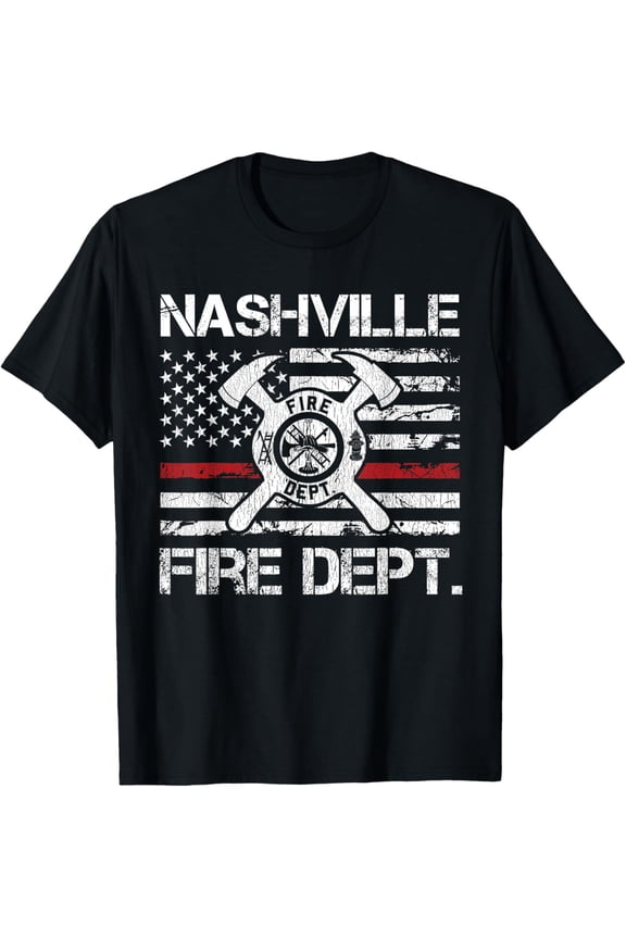 Nashville Tennessee Fire Department Thin Red Line Fireman T-Shirt TShirt