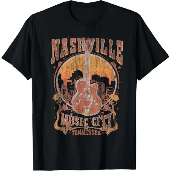 Nashville Tennessee Guitar Country Music City Guitarist Gift T-Shirt Unisex S-5XL Hot Trending Shirt, Vintage Birthday Gift
