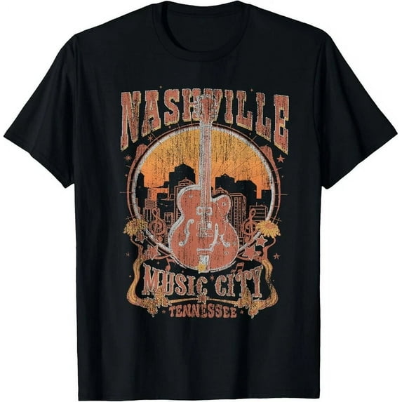 Nashville Tennessee Guitar Country Music City Guitarist Gift T-Shirt Unisex S-5XL Hot Trending Shirt, Vintage Birthday Gift