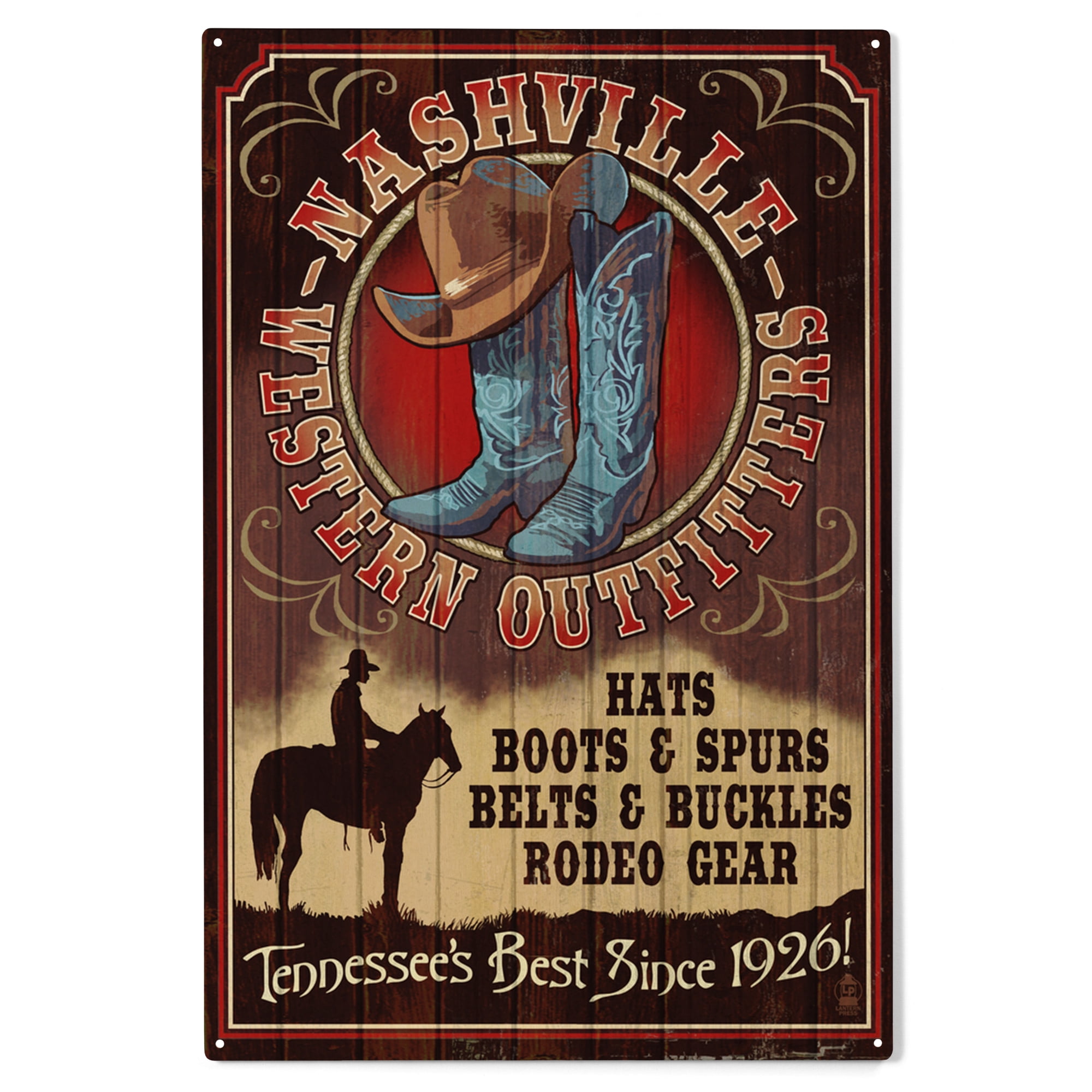 Rustic Tennessee. Sign Nashville, Tennessee, Hat and Boots Vintage Sign Birch Wood Wall Sign ...