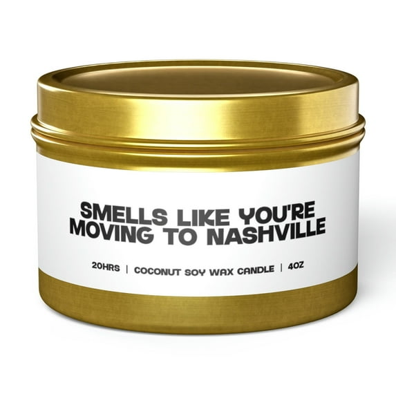 Nashville Tennessee Moving Away Friend Tin Candle Gift Decor Vanilla Coffee