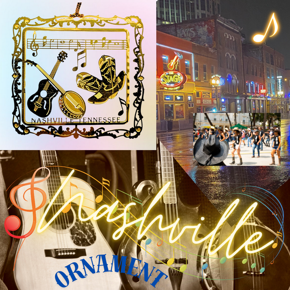 Nashville Tennessee Music Brass Ornament