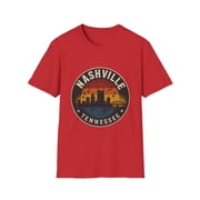 Nashville Tennessee Music City Skyline Retro Graphic T-Shirt