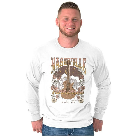 Nashville Tennessee Music City Women's Long Sleeve T Shirt Brisco Brands S