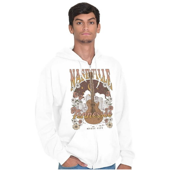 Nashville Tennessee Music City Zip Hoodie Sweatshirt Women Brisco Brands X