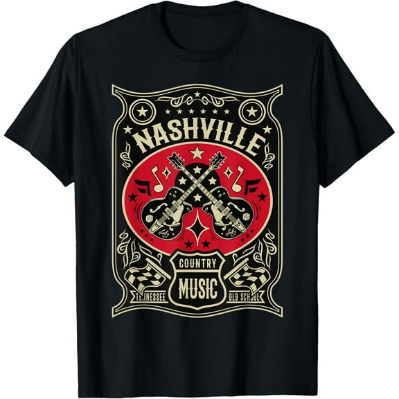 Nashville Tshirt Tennessee Retro Country Music Vintage Tee T-Shirt Tops Tee