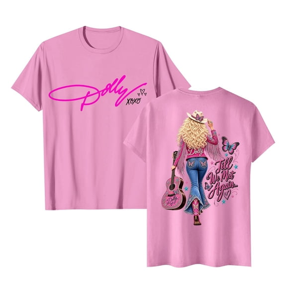 Nashville Western T-shirt for Men and Women Graphic Dolly T-shirts Unisex Short Sleeve Round Neck T-shirts for Fans Memorial Gift Apparel,(L)