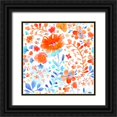 thumbnail image 1 of Naskrent, Delores 12x12 Black Ornate Wood Framed with Double Matting Museum Art Print Titled - Scarlet and Sky Garden, 1 of 4