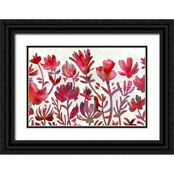 Naskrent, Delores 14x11 Black Ornate Wood Framed with Double Matting Museum Art Print Titled - Ruby Rapture