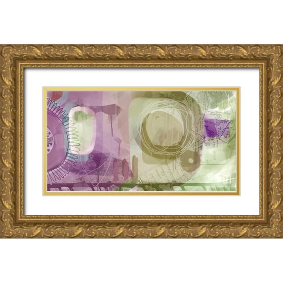 Naskrent, Delores 14x9 Gold Ornate Wood Framed with Double Matting Museum Art Print Titled - Walk in the Garden