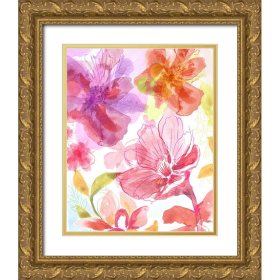 Naskrent, Delores 15x18 Gold Ornate Wood Framed with Double Matting Museum Art Print Titled - Blossoms in the Sun III