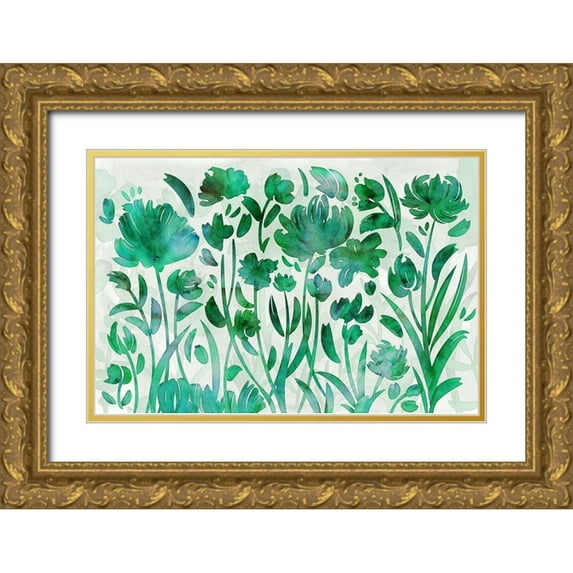 Naskrent, Delores 18x13 Gold Ornate Wood Framed with Double Matting Museum Art Print Titled - Jade Paradise