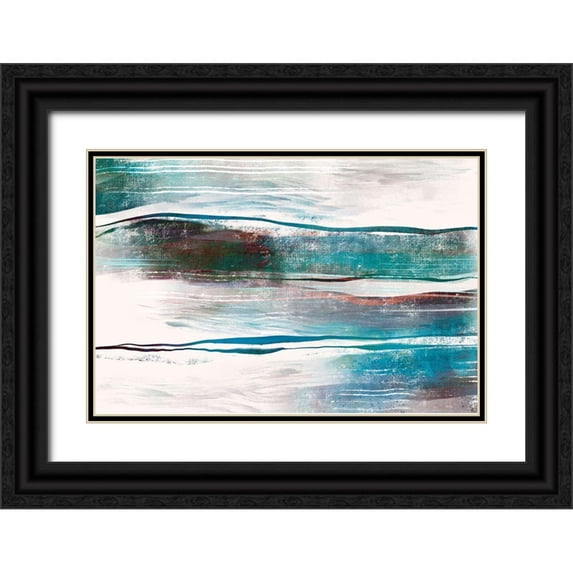 Naskrent, Delores 24x17 Black Ornate Wood Framed with Double Matting Museum Art Print Titled - Lapping Waves