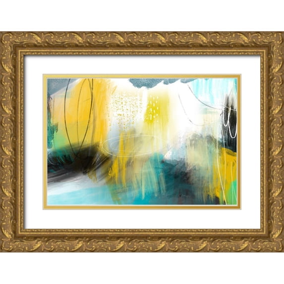 Naskrent, Delores 24x17 Gold Ornate Wood Framed with Double Matting Museum Art Print Titled - Forecast of Rain