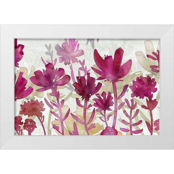 Naskrent, Delores 24x17 White Modern Wood Framed Museum Art Print Titled - Burgundy Iris