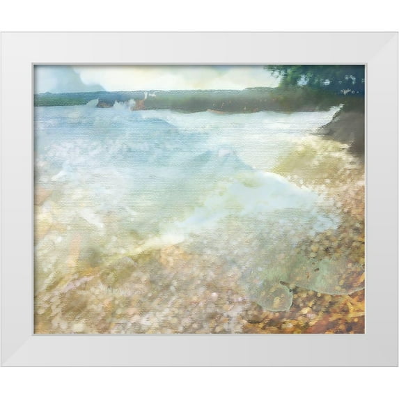 Naskrent, Delores 31x26 White Modern Wood Framed Museum Art Print Titled - Lakeside Treasure