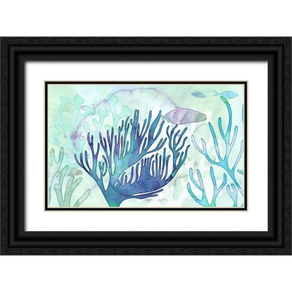 Naskrent, Delores 32x22 Black Ornate Wood Framed with Double Matting Museum Art Print Titled - Aquatic Atmosphere