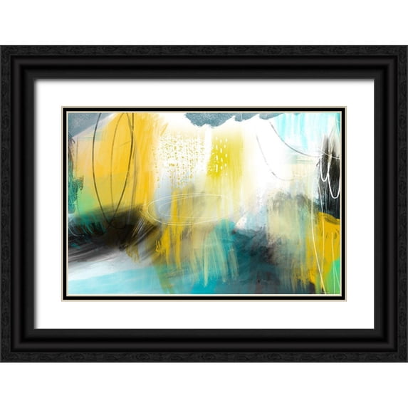 Naskrent, Delores 32x23 Black Ornate Wood Framed with Double Matting Museum Art Print Titled - Forecast of Rain