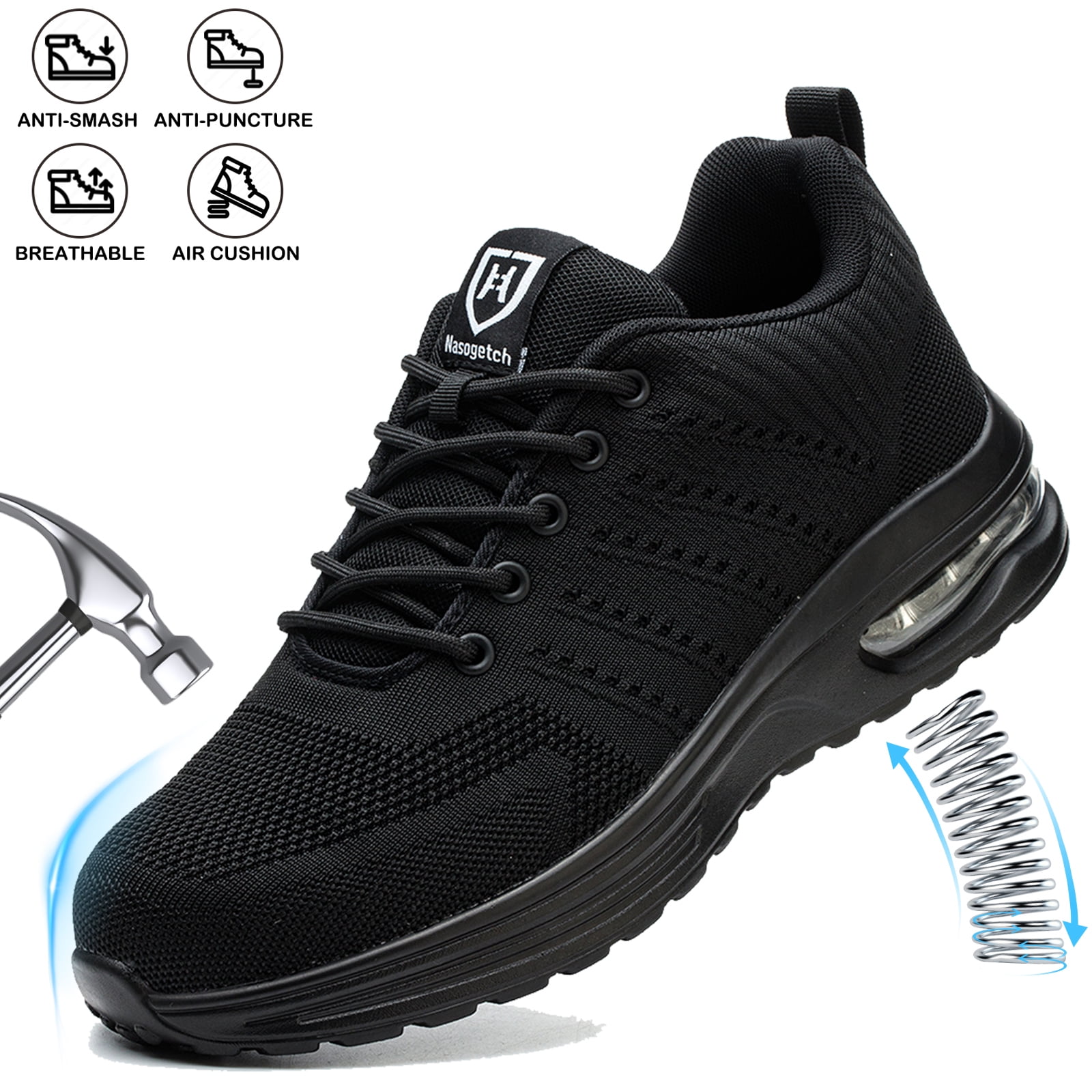 ulogu Steel Toe Shoes for Men Women Non Slip Sneakers Puncture Proof Safety Shoe Waterproof Steel Toe Work Shoes (Men Size 10, Black) ulogu Steel Toe Shoes for Men Women Non Slip Sneakers Puncture Proof Safety Shoe Waterproof Steel Toe Work Shoes (Men Size 10, Black)
