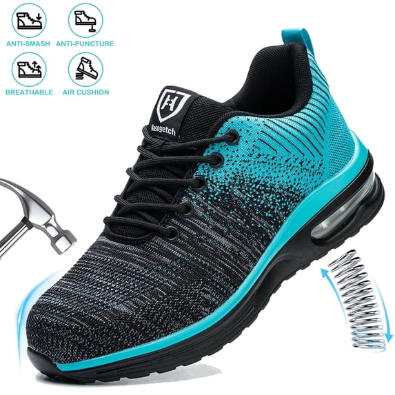 Nasogetch Steel Toe Work Shoes for Men Women Lightweight Non-slip with Air Cushion Safety Shoes
