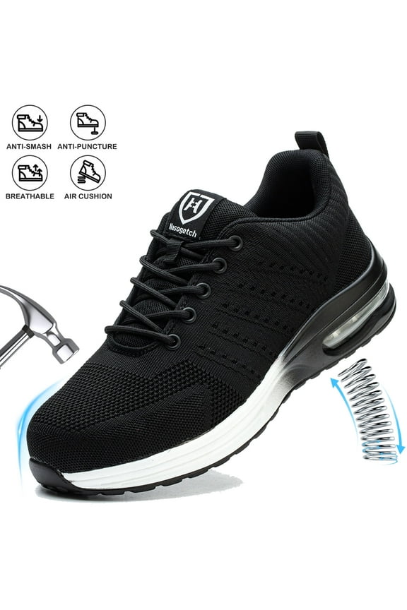 Steel Toe Shoes for Men Women Lightweight Comfortable Work Shoes Non-slip Safety Sneakers
