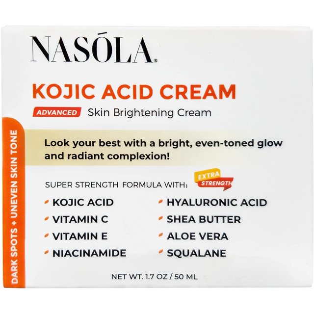 Nasola Kojic Acid Cream, Skin Whitening, Acne & Dark Spot Remover