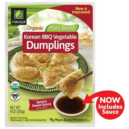 Nasoya Organic Vegan Korean BBQ Vegetable Dumplings with Savory Sweet Sauce, 9 oz