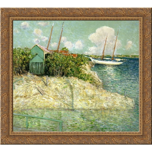 Nassau, Bahamas 24x20 Gold Ornate Wood Framed Canvas Art by Julian Alden Weir