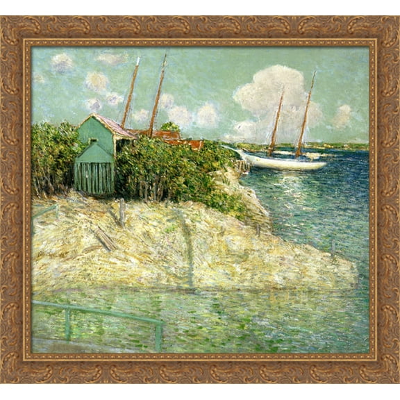 Nassau, Bahamas 30x28 Large Gold Ornate Wood Framed Canvas Art by Julian Alden Weir