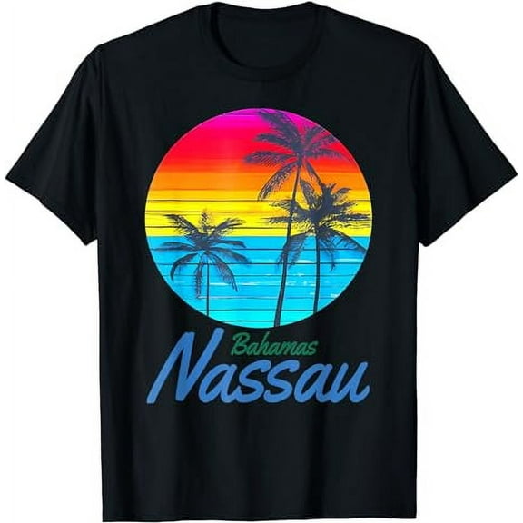 Nassau Bahamas Beach Trip Retro Sunset Summer Vibes Graphic T-Shirt