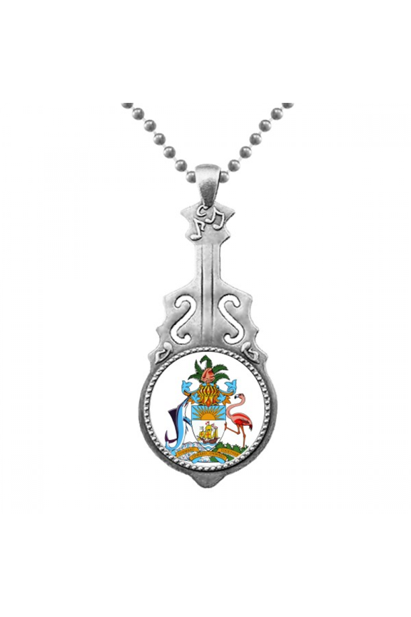 Nassau Bahamas National Emblem Pendant Jewelry Music Guitar Torque Hangtag