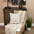 thumbnail image 1 of Nassau Collection Geometric Diamond Antique Square Throw Pillow - 16" - Beige and Brown, 1 of 6