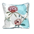 thumbnail image 1 of Nassau Collection 18" Blue and White Floral Embroidered Cotton Square Throw Pillow, 1 of 7