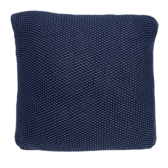 Nassau Collection 18" Solid Indigo Blue Knitted Square Throw Pillow