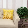 thumbnail image 1 of Nassau Collection Geometric Lattice Velvet Throw Pillow - 18" - Yellow and Beige, 1 of 6