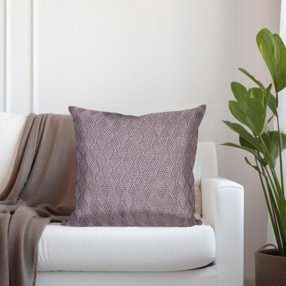 Nassau Collection Knitted Weave Pattern Cotton Throw Pillow - 20" - Beige