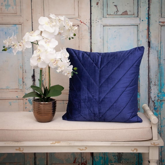 Nassau Collection Tufted Velvet Lumbar Throw Pillow - 20"- Blue