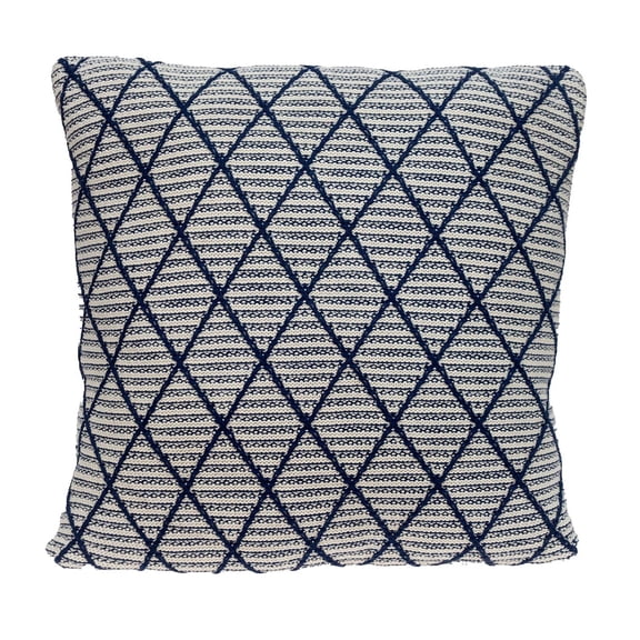 Nassau Collection 20" Blue Transitional Cotton Knitted Throw pillow