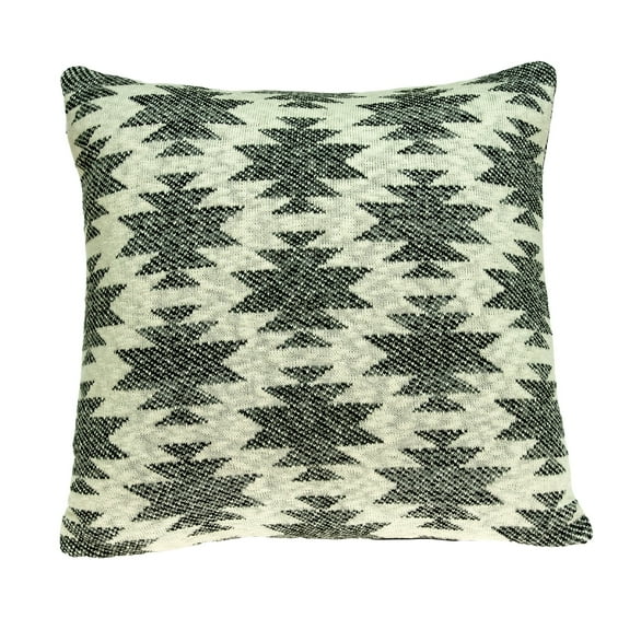 Nassau Collection 20 Gray and Beige Awnee Southwestern Knitted Square Throw Pillow