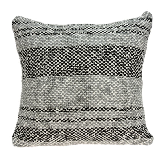 Nassau Collection 20" Grey and Tan Transitional Knitted Throw Pillow