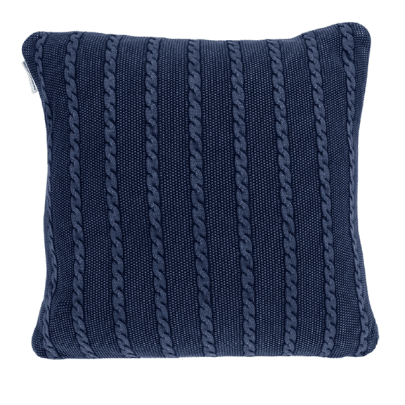 Nassau Collection 20" Indigo Blue Rope Knitted Square Throw Pillow