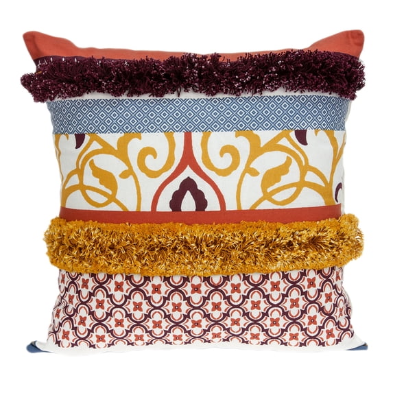 Nassau Collection 20" Multicolor Bohemian Style Throw Pillow