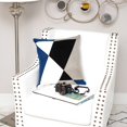 thumbnail image 1 of Nassau Collection Handcrafted Embroidered Geometric Throw Pillow - 20” - Blue and White, 1 of 6