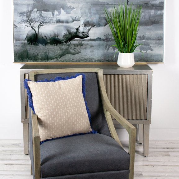 Nassau Collection Crochet Pattern Knitted Square Throw Pillow - 20" - Beige and Brown