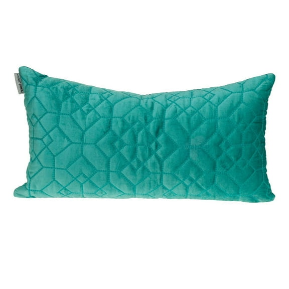 Nassau Collection 24" Aqua Blue Transitional Quilted Throw Pillow