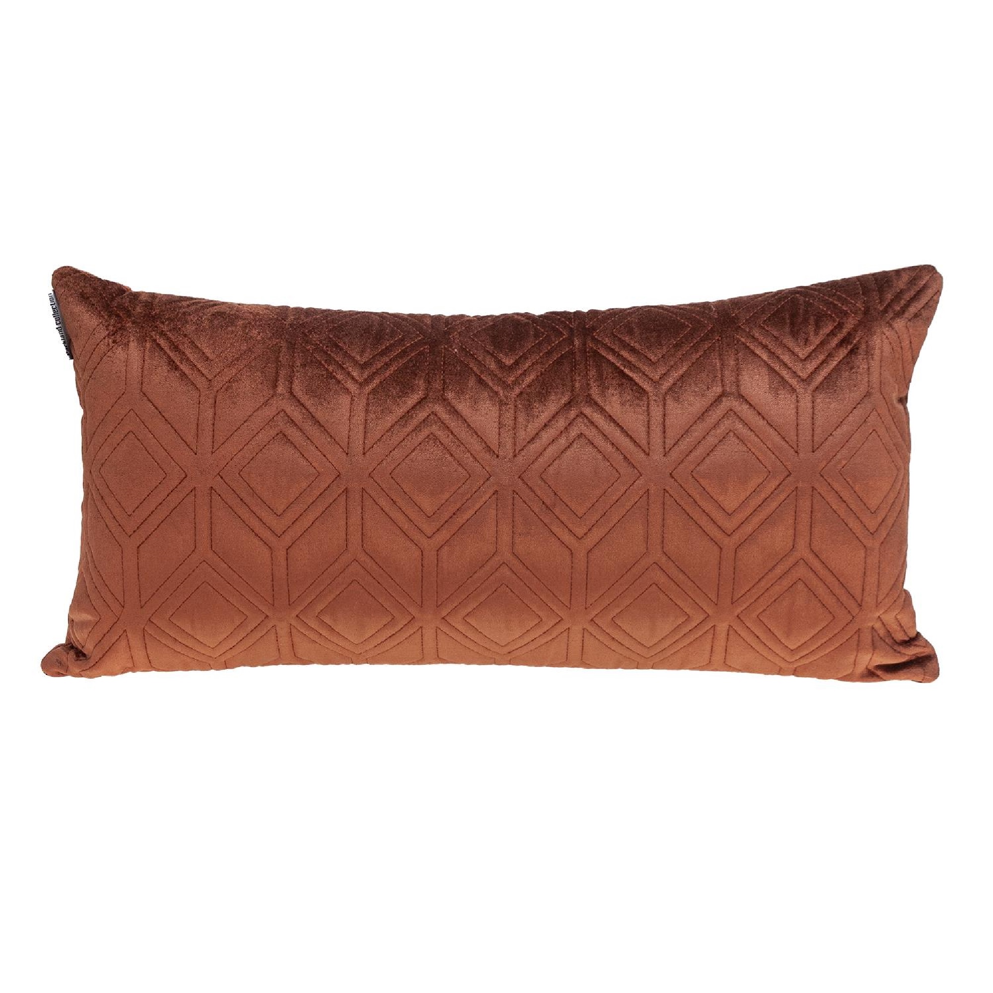 Nassau Collection 24" Burnt Orange Rectangular Quilted Throw Pillow