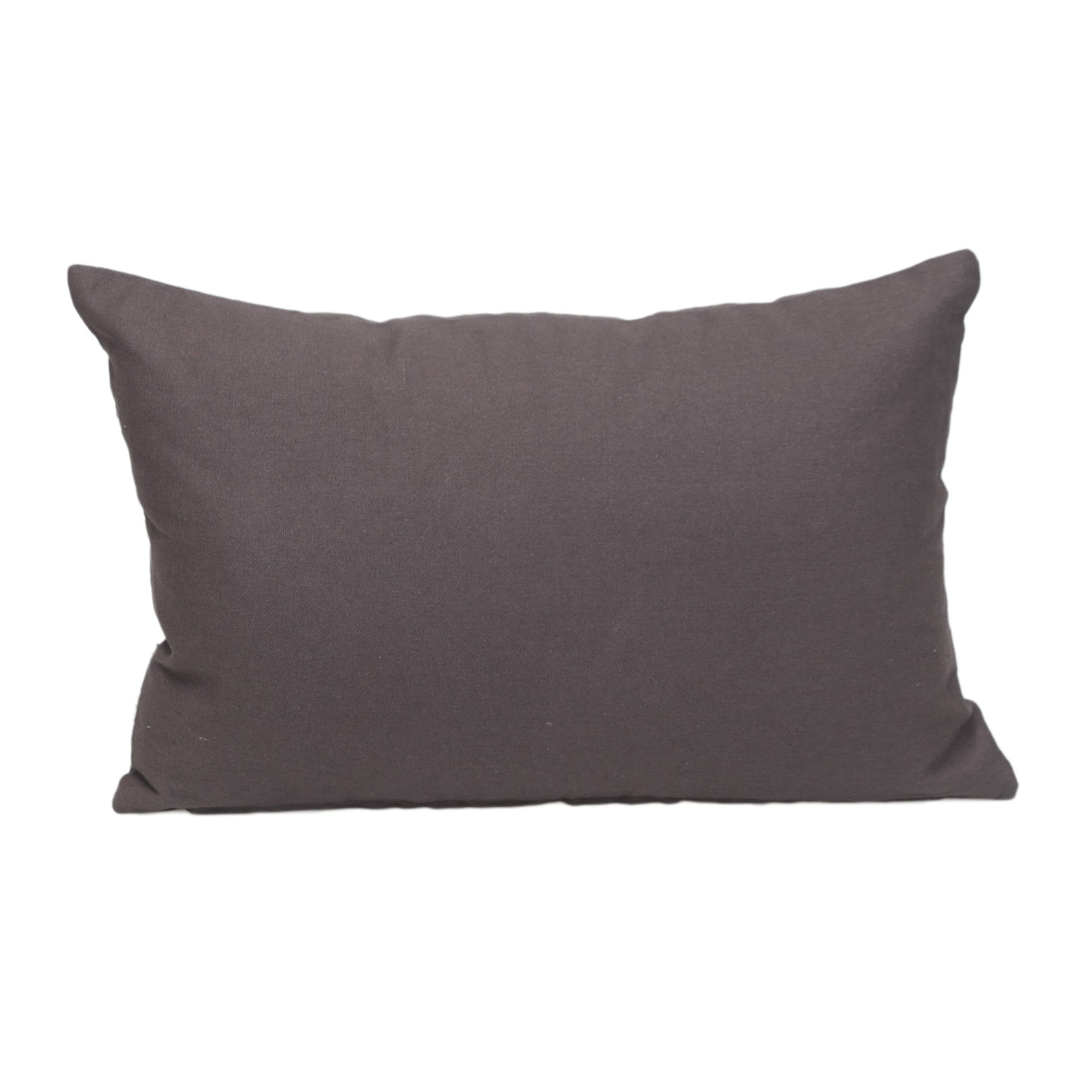 Charcoal Gray Cotton Rectangular Throw Pillow, 18 inch
