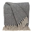 thumbnail image 1 of Nassau Collection Gray Transitional Woven Handloom Throw Blanket 52" x 67", 1 of 5